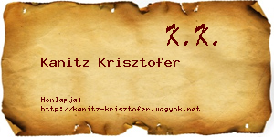 Kanitz Krisztofer névjegykártya