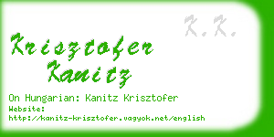 krisztofer kanitz business card
